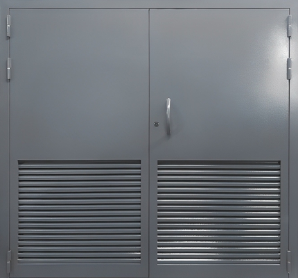 Стальные ворота с вентиляцией